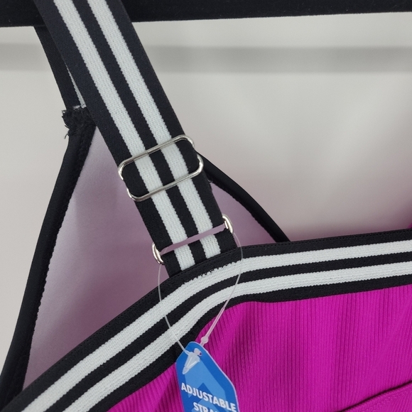 Free Country Women's Magenta Plus Size Track Stripe Tankini Size xxl - Picture 8 of 14